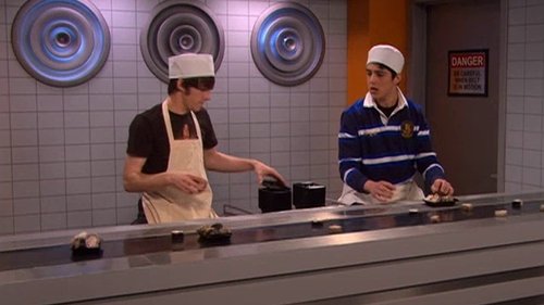 Escena del episodio 7 de la temporada 4 de la serie Drake y Josh