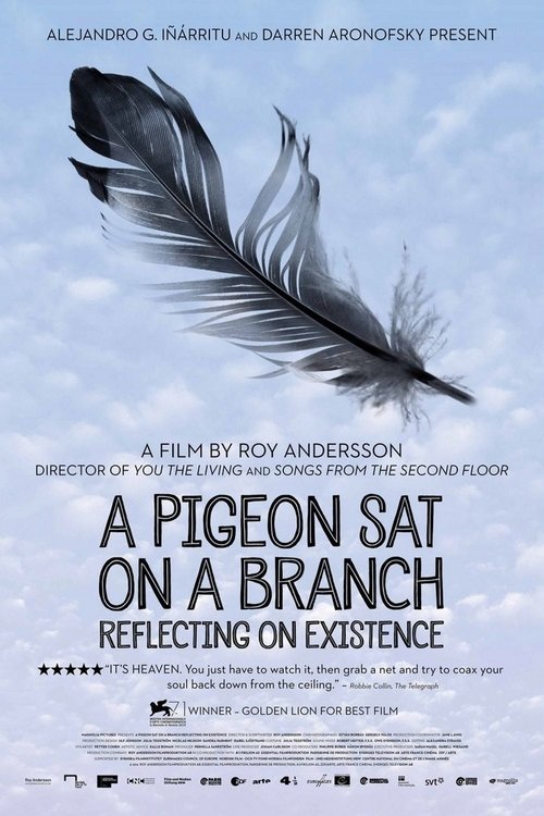 Grootschalige poster van A pigeon sat on a branch reflecting on existence