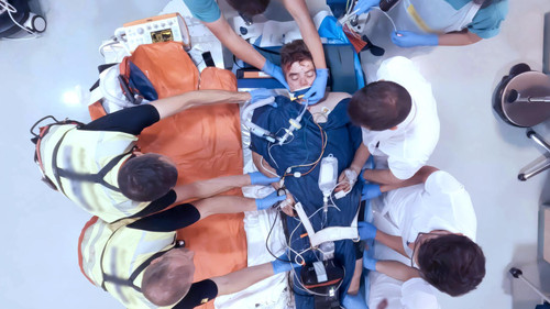 18-year-old after crash in the shock room