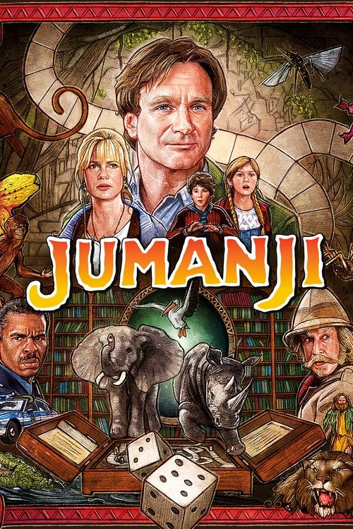 When siblings Judy and Peter discover an enchanted board game that opens the door to a magical world, they unwittingly invite Alan -- an adult who's been trapped inside the game for 26 years -- into their living room. Alan's only hope for freedom is to finish the game, which proves risky as all three find themselves running from giant rhinoceroses, evil monkeys and other terrifying creatures.