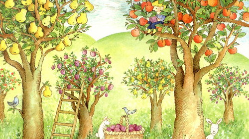 Each Peach Pear Plum Backdrop Blur