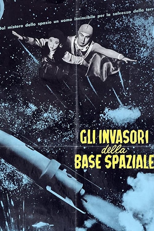 Poster Sûpâ jaiantsu - Uchûtei to jinkô eisei gekitotsu 1958