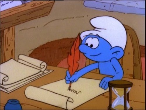 Les œuvres du Schtroumpf Poète