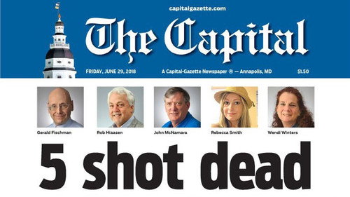 Survived By: One Year After the Capital Gazette Shooting Backdrop Blur