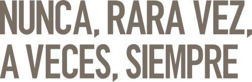 Nunca, rara vez, a veces, siempre