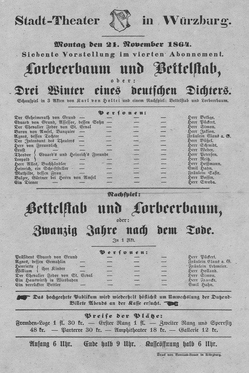 Lorbeerbaum und Bettelstab poster