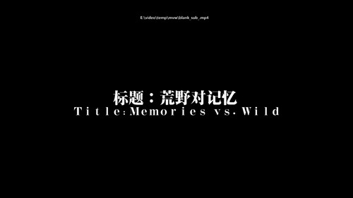 荒野对记忆 Backdrop Blur