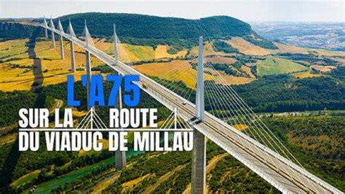 L'A75, sur la route du viaduc de Millau Backdrop Blur