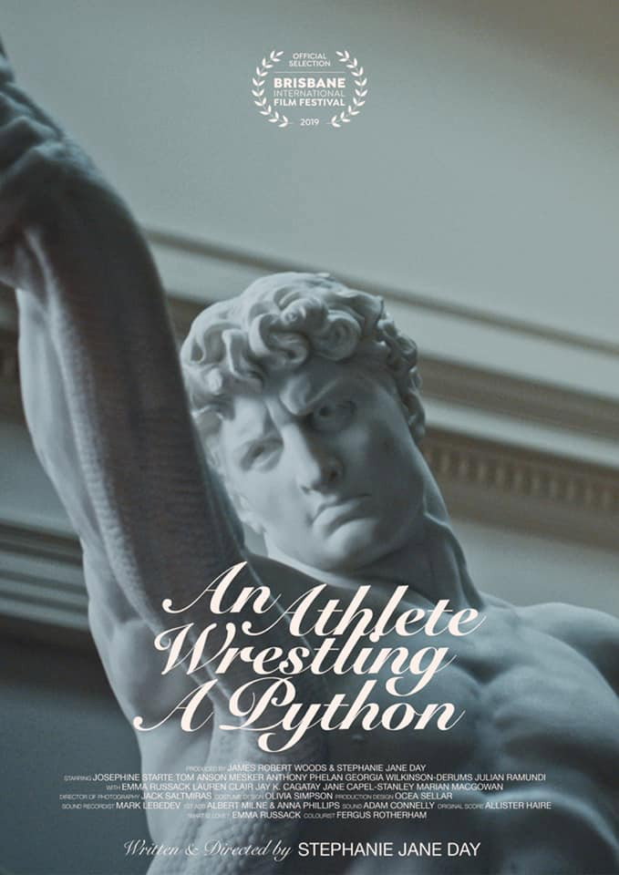 An Athlete Wrestling a Python