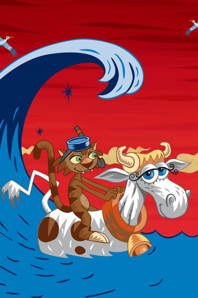 A Cow, a Cat and the Ocean