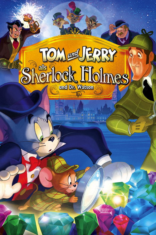 Poster von Tom und Jerry als Sherlock Holmes und Dr. Watson