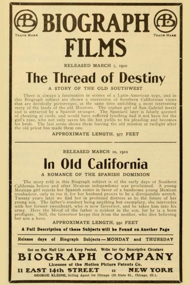 The Thread of Destiny (1910) TMDB poster