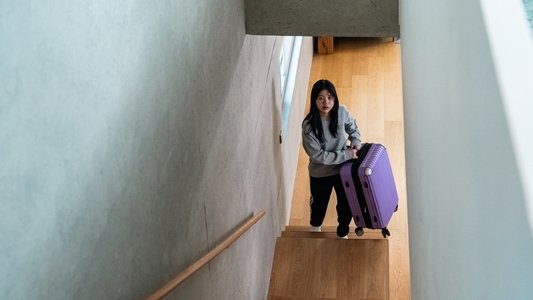캐리어를 끄는 소녀