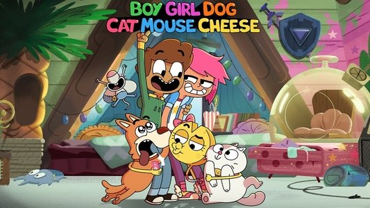 Boy Girl Dog Cat Mouse Cheese