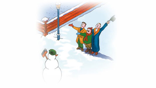 Drei Männer im Schnee