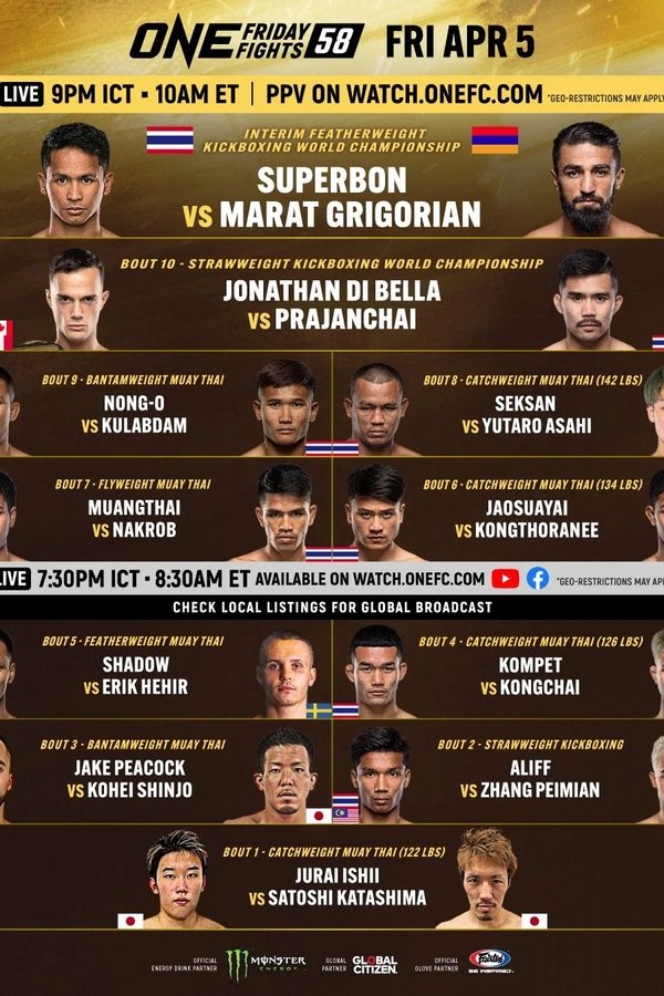 ONE Friday Fights 58: Superbon Vs. Grigorian 3