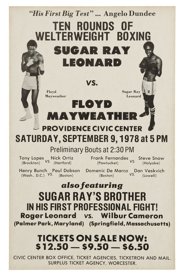 Sugar Ray Leonard Vs. Floyd Mayweather Sr