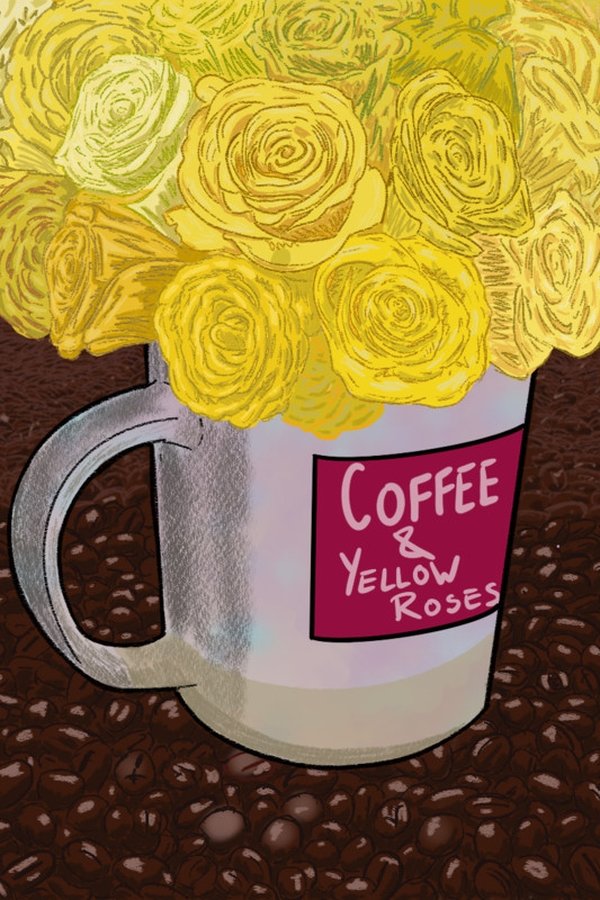 Coffee And Yellow Roses