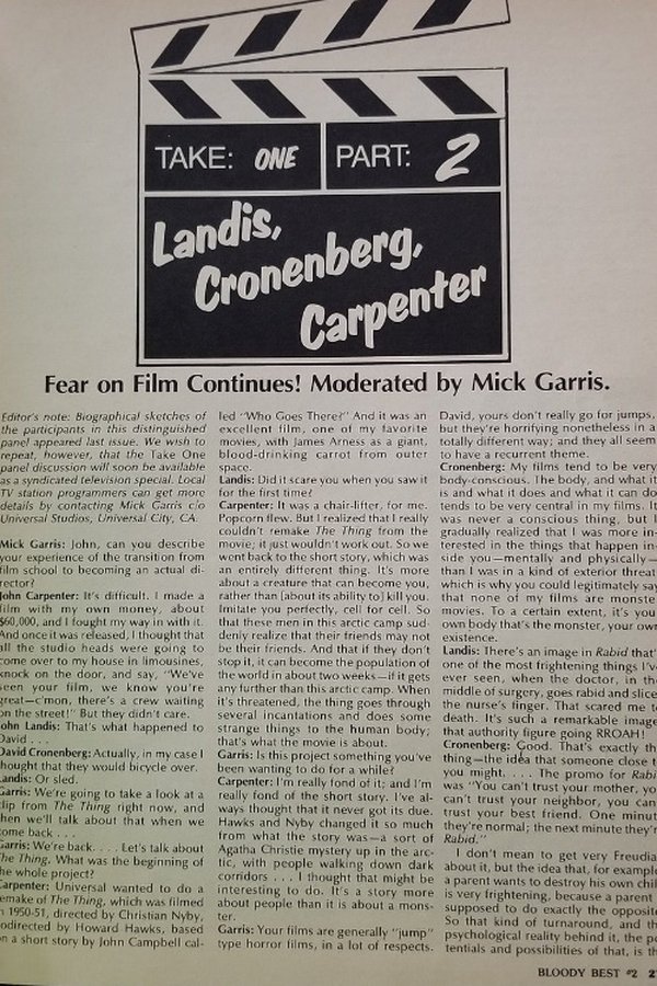Take One: Fear On Film