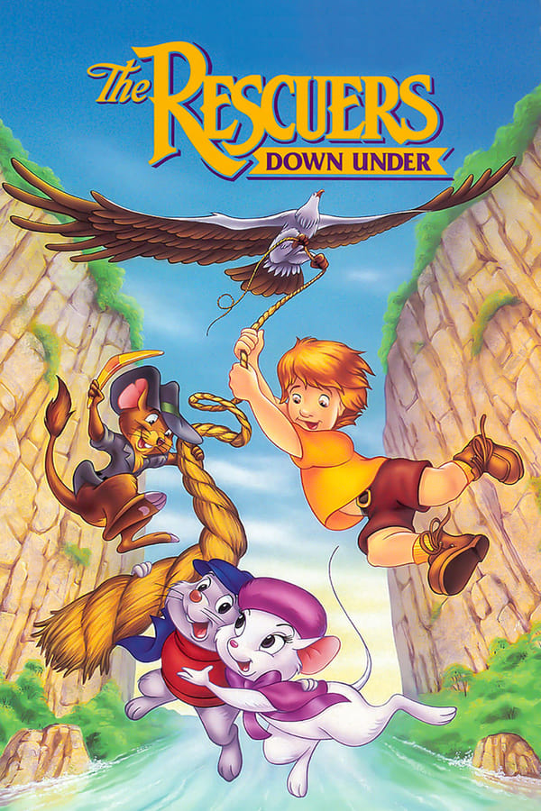 A lawless poacher wants to capture a majestic and rare golden eagle, so he kidnaps the boy who knows where to find the bird. Not to worry -- the Rescue Aid Society's top agents, heroic mice Miss Bianca and Bernard, fly to Australia to save the day. Accompanying the fearless duo are bumbling albatross Wilbur and local field operative Jake the Kangaroo Rat.