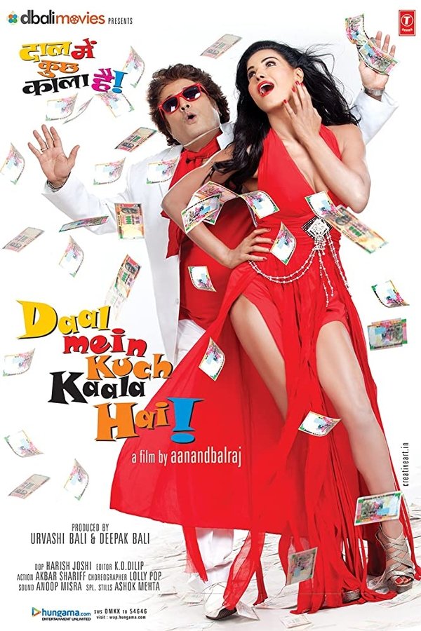 Daal Mein Kuch Kaala Hai is a tale of a budding actress (Veena Malik) who is over motivated to become a successful in Bollywood. The story starts with Mr. Dabu who is a middle aged man in his forties, a total looser absconded and is being left unaccompanied in life. All of a sudden he gets rich after hitting a roll-over prize of birthright, and then decides to walk off to this actress to share his destiny and his future in the company of her. The starlet gets surprised and shocked after witnessing so much of wealth with him in cash. She initially agrees what his boyfriend had planned out to con Mr. Dabu, but is totally puzzled on what to carry out. They both sooner or later travel to the mysterious island, which is further followed by her boyfriend and a couple of unknown friends. The entire journey is filled with full humor, enjoyment and entertainment. Written by Aanand Balraj