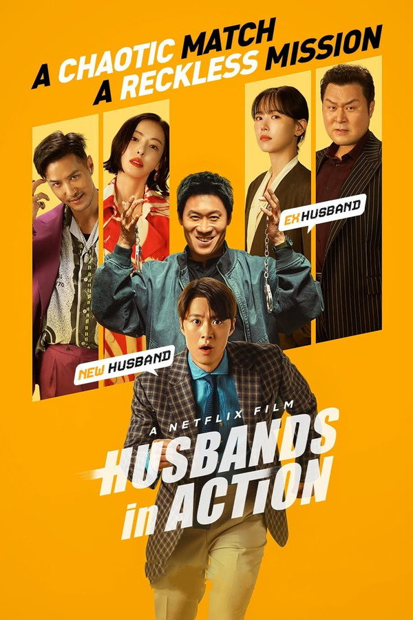 Husbands in Action (2026) Dual Audio Hindi Dubbed English Movie Poster - CineFreak