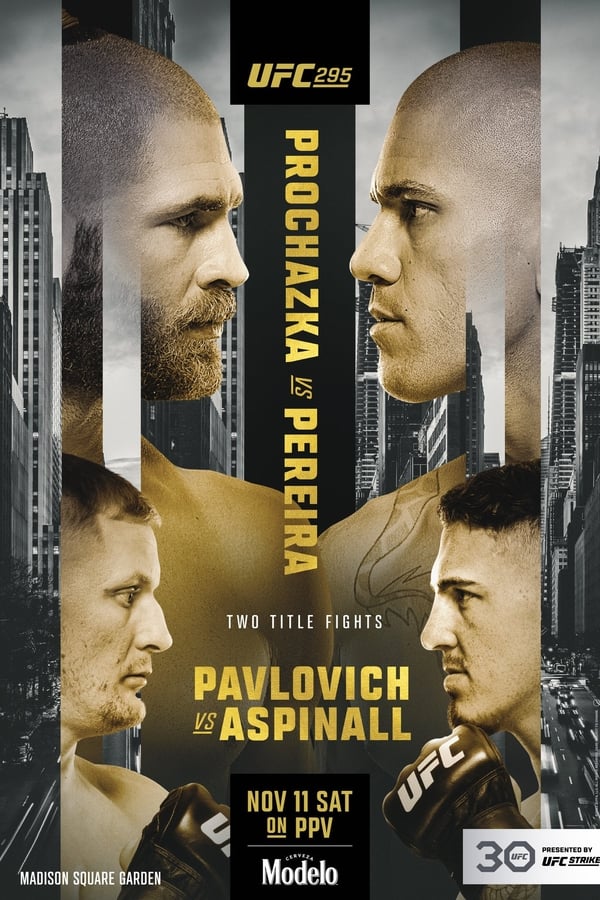 UFC 295: Prochazka vs. Pereira is a mixed martial arts event produced by the Ultimate Fighting Championship that took place on November 11, 2023, at the Madison Square Garden in New York City, New York, United States.