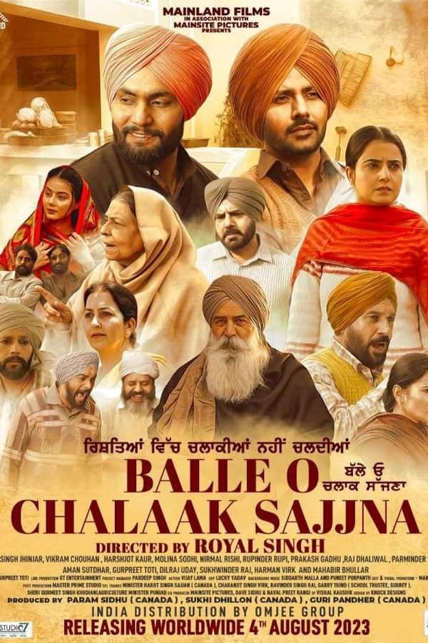 Balle O Chalaak Sajjna is a Punjabi movie starring Raj Singh Jhinjar, Molina Sodhi and Nirmal Rishi in prominent roles.