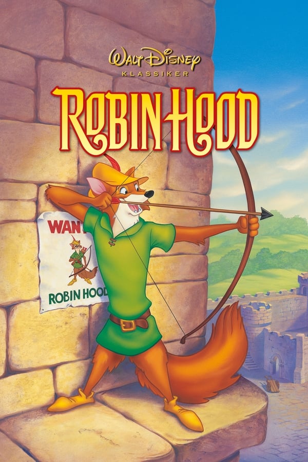 Han tar från de rika och ger till de fattiga, han kämpar för rättvisa och är en hjälte hos folket: Han är Robin Hood! Den legendariska berättelsen om Robin Hood och hans gång är i denna tecknade version en av Disneys mest populära Klassiker. Följ med när Robin, Lille John, Broder Tuck och alla de andra utmanar den girige Prins John och hans kumpaner Sir Väs och Sheriff en av Nottingham i ett tidlöst, fredlöst och hejdlöst roligt äventyr för hela familjen.