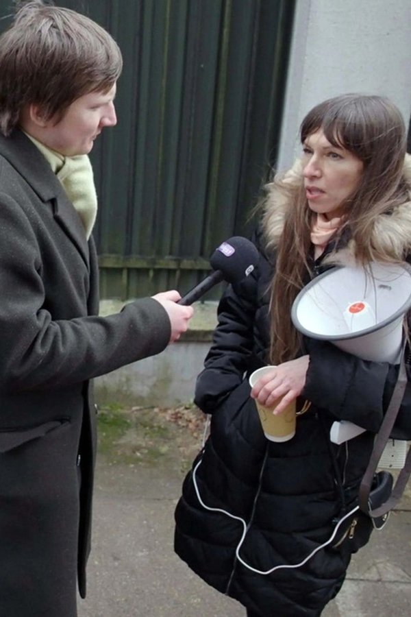 With facts against Putin's propaganda poster