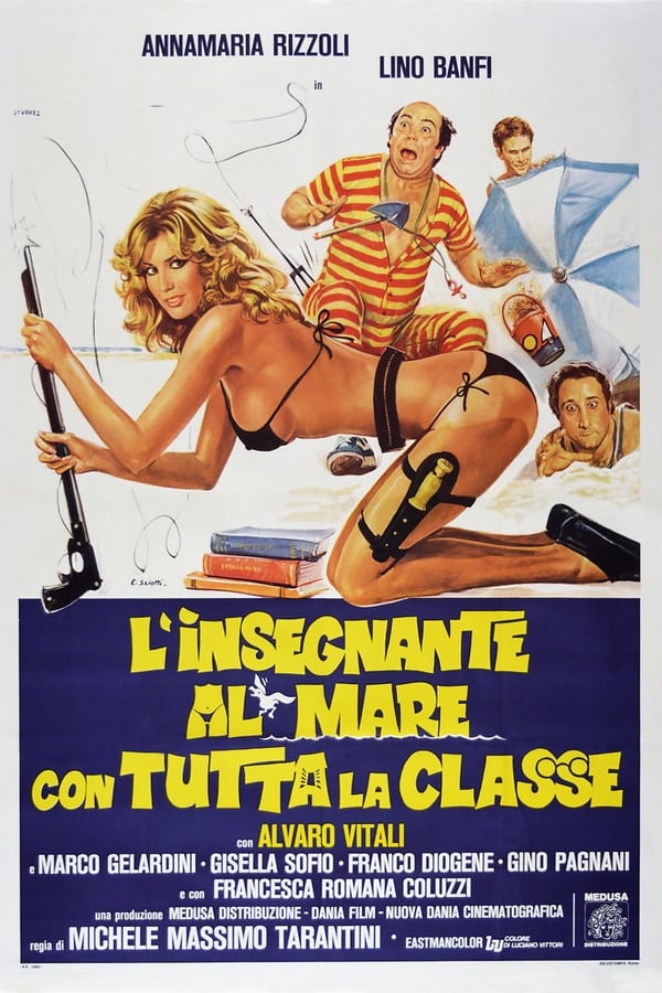 L’insegnante al mare con tutta la classe