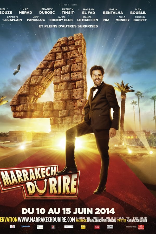 Jamel Debbouze est de retour pour la 4e édition du Festival international du rire à Marrakech, comme toujours accompagné par la crème des humoristes , pour un spectacle encore plus surprenant et totalement inédit. Devant des milliers de spectateurs rassemblés dans le majestueux décor du Palais Badii à Marrakech, les artistes du festival déploient leur talent et font résonner les murs de la ville avec les rires du public. Cette année encore, pléthore d’humoristes ont fait le déplacement pour interpréter des sketches écrits pour l’occasion. En quelques années, le Marrakech du rire a réussi à s’imposer comme un rendez-vous incontournable de l’humour.