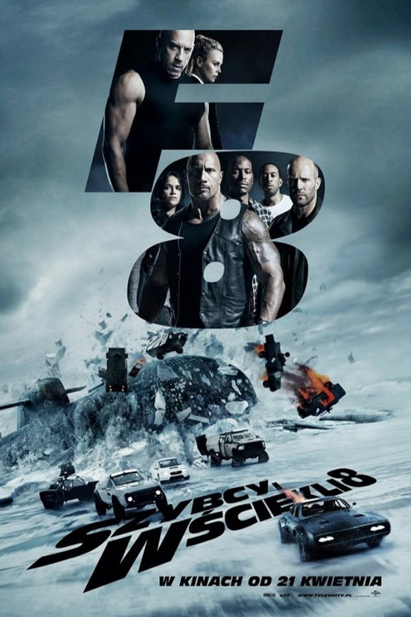 Dom (Vin Diesel) i Letty (Michelle Rodriguez) cieszą się swym miesiącem miodowym, Brian i Mia wycofali się z gry, a reszcie ekipy udało się znaleźć oczyszczającą namiastkę normalnego życia. To właśnie wtedy pojawia się ona. Tajemnicza kobieta (Charlize Theron), która wciąga Doma w niebezpieczny świat, z którego nie ma ucieczki. Dom zdradzi najbliższych. Wszystkich czeka czas pełen prób i testów, jakich nie widzieliśmy dotąd w kinie. Od wybrzeży Kuby przez ulice Nowego Jorku po lody arktycznego morza Barentsa – „Szybcy i wściekli” przemierzą świat, by powstrzymać zło i chaos. I uratować tego, który uczynił ich rodziną.  [opis dystrybutora kino]