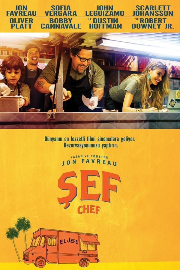 Film Los Angeles’ta bir resturant işleten, biraz duygusal bir aşçı başının komedi dolu hikayesini anlatıyor. Kadrosunda Scarlett Johansson, Sofía Vergara ve Robert Downey Jr. gibi yıldız isimler yer alıyor.