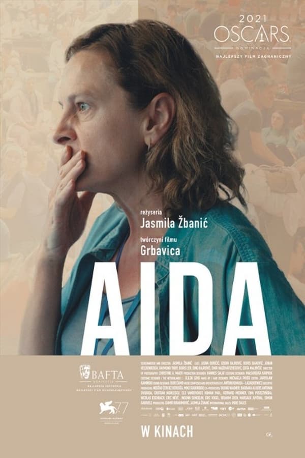 Aida (warta wszystkich nagród, wybitna kreacja Jasny Đuričić) pracuje w bazie ONZ, wokół której gromadzą się tysiące cywilów. Szukając w tłumie męża i synów, wierzy, że uda jej się kogoś przekonać, komuś wytłumaczyć, wybłagać jeden podpis, wynegocjować życie. Ta wstrząsająca, chwytająca za gardło, do głębi poruszająca opowieść o samotności ofiary zbiera rewelacyjne recenzje i rozpala emocje widzów.