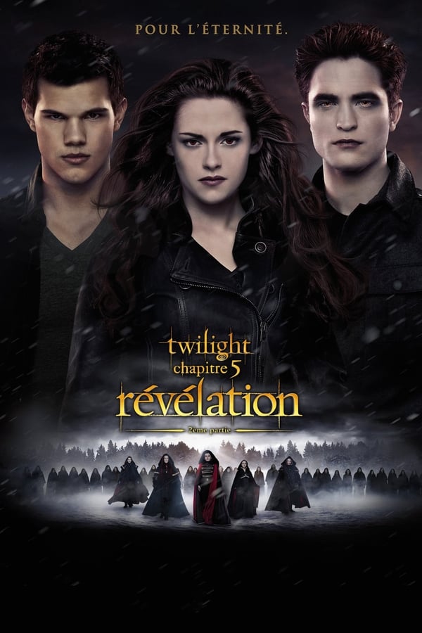 Après la naissance de sa fille Renésmée, Bella s’adapte peu à peu à sa nouvelle vie de vampire avec le soutien d’Edward. Se sentant menacés par cette naissance d’un nouveau genre, les Volturi déclarent la guerre à la famille Cullen. Pour préparer leur défense, les Cullen vont parcourir le monde pour rassembler les familles de vampires alliées et tenter de repousser les Volturi lors d’un ultime affrontement.