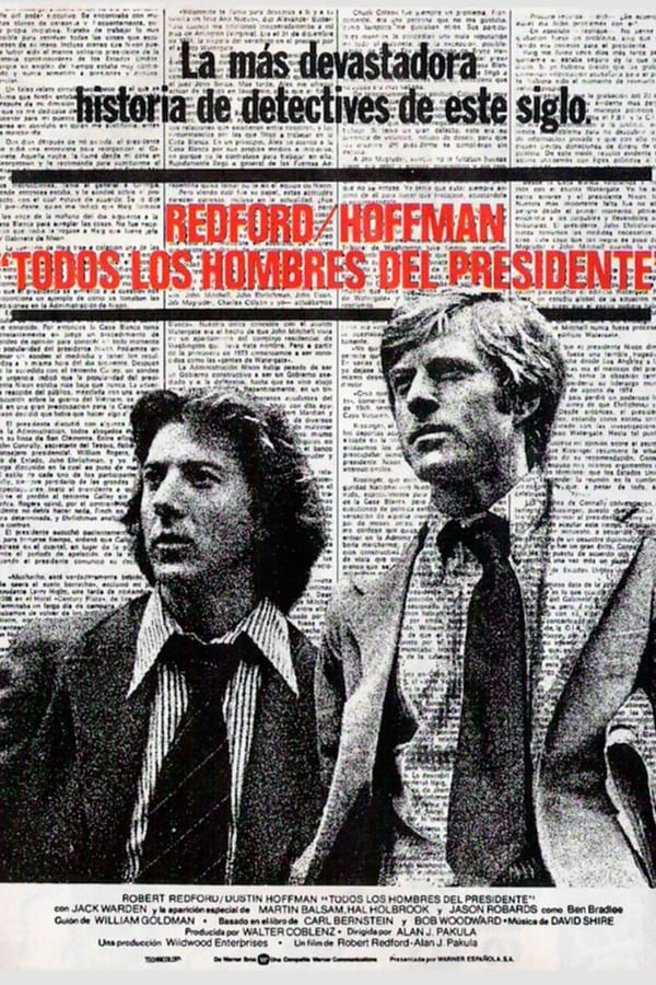 En 1972, dos jóvenes periodistas del diario The Washington Post, Bob Woodward (Robert Redford) y Carl Bernstein (Dustin Hoffman), comienzan a investigar el allanamiento del cuartel general del Partido Demócrata en Washington. Sus descubrimientos desencadenan el llamado 'caso Watergate', que provocó la dimisión del presidente Richard Nixon.