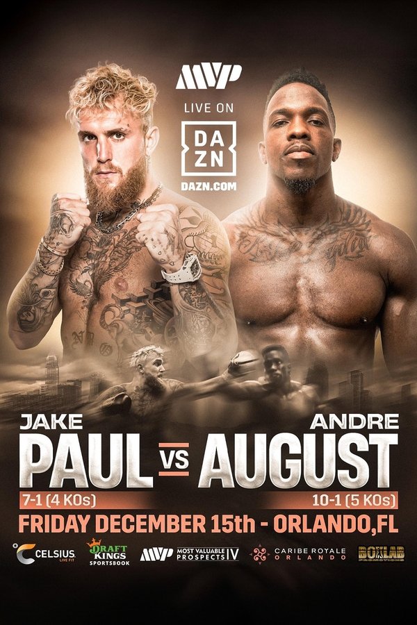 Jake Paul (7-1, 4 KOs) faces Andre August (10-1-1 5 KOs) in an eight-round cruiserweight fight at the Caribe Royale Resort in Orlando, FL.