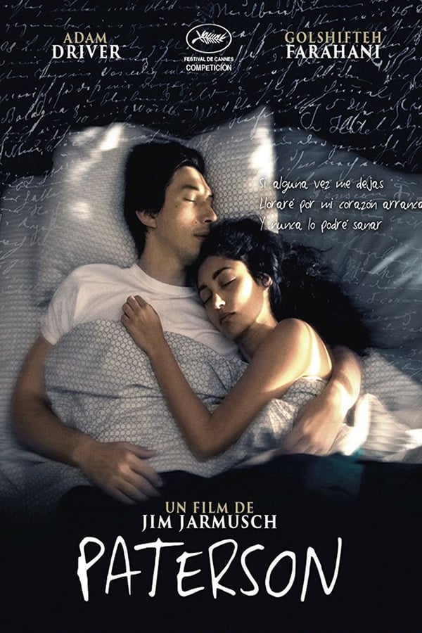 Paterson (Adam Driver) trabaja como conductor de autobús en Paterson (Nueva Jersey). Cada mañana, el joven Paterson se levanta temprano, sin necesidad de utilizar despertador, y da un beso a su mujer, su amada Laura (Golshifteh Farahani). Luego conduce el autobús y escribe en una libreta algunos poemas. Por la noche, visita el bar de un amigo donde se rinde homenaje a las figuras claves de la ciudad, como Lou Costello, Allen Ginsberg o Iggy Pop. Paterson, poeta en su tiempo libre, vive tranquilo en su discreta y rutinaria existencia. Las repeticiones marcan su vida cotidiana, su único compromiso diario es con la escritura de unos poemas que dan cuenta de su visión del mundo, mientras vive una bella historia de amor junto a su mujer.