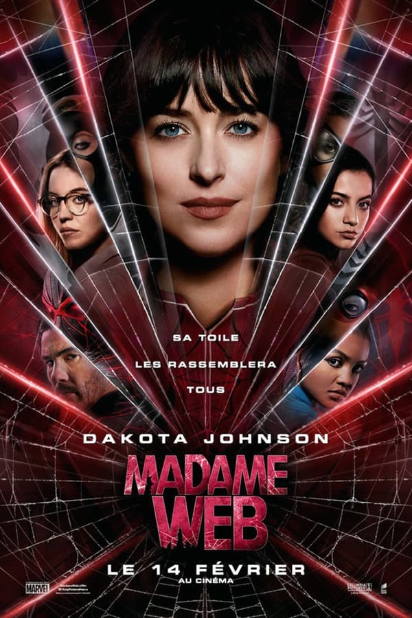 « Pendant ce temps, dans un autre univers... » Dans une variation du genre classique, Madame Web raconte les origines de l'une des plus énigmatiques héroïnes des bandes dessinées Marvel. Le suspense met en vedette Dakota Johnson dans le rôle de Cassandra Webb, une ambulancière de Manhattan ayant des dons de voyance. Contrainte de faire face à des révélations sur son passé, elle se lie d'amitié avec trois jeunes femmes destinées à un avenir de superhéroïnes… si elles parviennent à survivre aux dangers du présent.