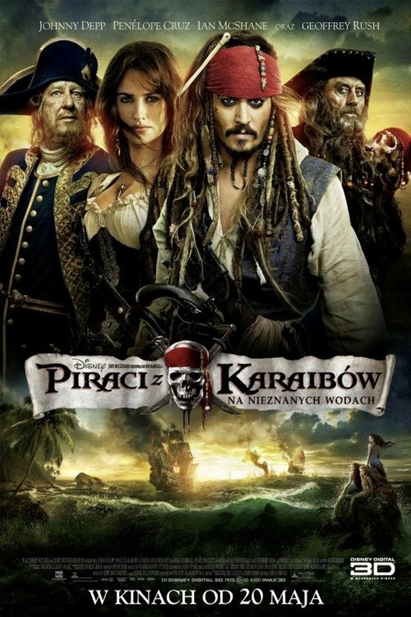 Ścieżki kapitana Jacka Sparrowa (Johnny Depp) tym razem skrzyżują się ze ścieżkami pewnej kobiety z jego przeszłości (Penelope Cruz). Sparrow będzie zastanawiał się czy połączyła ich miłość, czy wyłącznie pragnienie odnalezienie osławionego Źródła Młodości, którego Jack poszukuje wraz ze swym dawnym przeciwnikiem kpt. Barbossą (Geoffrey Rush). Kiedy kobieta zmusza go do wejścia na pokład statku pirackiego 