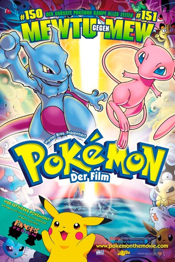 Japanischer Animationsfilm, der auf der erfolgreichen Pokémon-Zeichentrickserie beruht, bei der ebenso Kunihiko Yuyama Regie führte. In diesem ersten Film soll das stärkste Pokémon aller Zeiten geschaffen. Leider klappt das Experiment nicht und das Pokémon wendet sich gegen seine Schaffer...