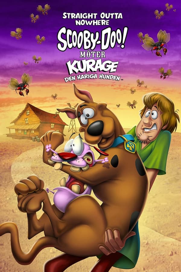 När Scooby-Doo, allas vår mysterielösande favorithund, slår följe med Kurage den hariga hunden är det som bäddat för skrattsalvor. Hundkollegorna sniffar fram ett konstigt föremål långt ute på vischan, där Kurage bor med sina ägare Eustase och Muriel Bagge. Snart leder föremålet dem till ett stort cikadamonster och hennes knasiga, bevingade krigare. Fred, Velma, Daphne och Shaggy förstår att det krävs mer än en flugsmälla för det här jobbet. De måste ta hjälp av hundduon för att lösa gåtan.