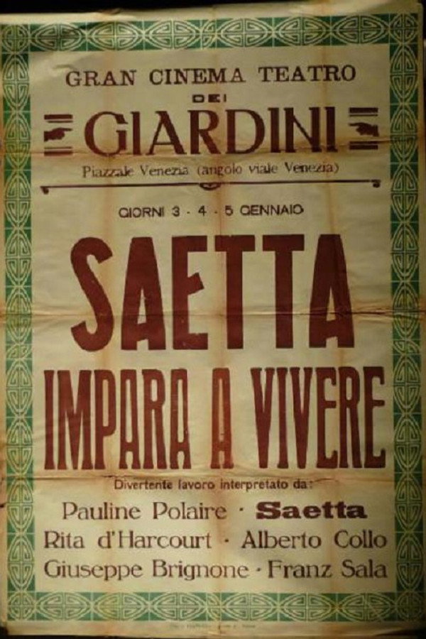 Saetta impara a vivere poster