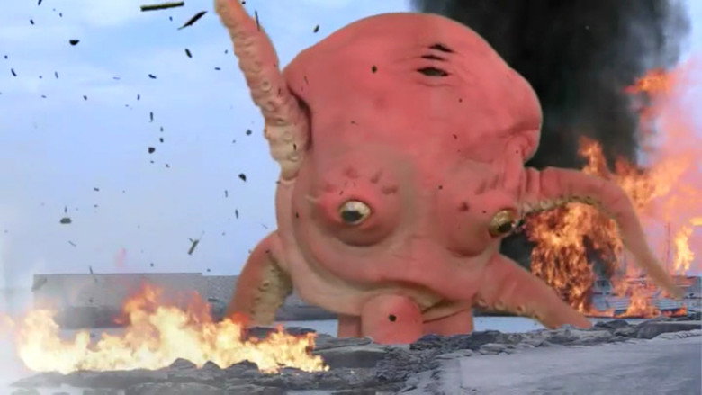 Giant Woman vs. Big Octopus backdrop 4