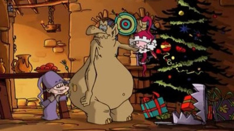 Merlin against Santa Claus backdrop 3