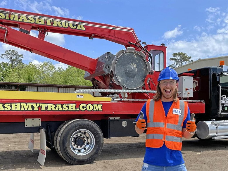 Smash My Trash Truck with Handyman Hal | Smash Trash Garbage Dumpster Truck