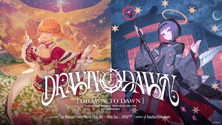 Takanashi Kiara / Ninomae Ina’nis 1st Concert “Drawn to Dawn” Day 2 backdrop 1