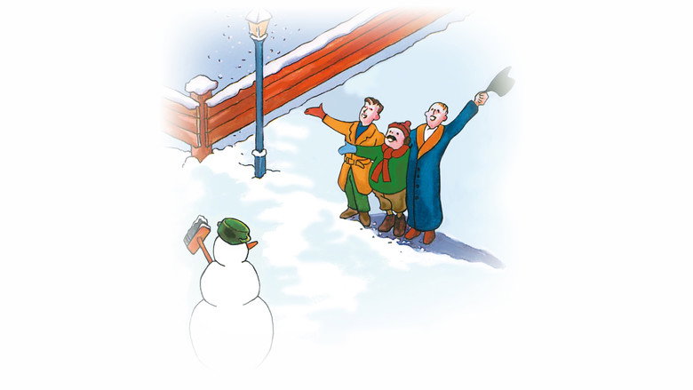 Three Men in the Snow backdrop 2