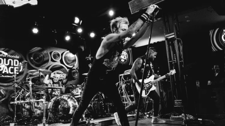 Sum 41 live in the Helpful Honda Sound Space at KROQ, Los Angeles, CA, USA backdrop 6